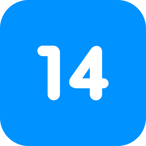 número 14 icono gratis