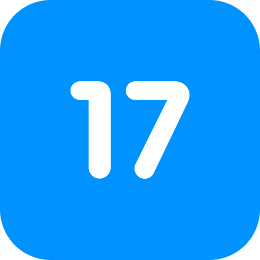 número 17 icono gratis