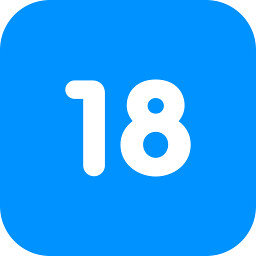 número 18 icono gratis