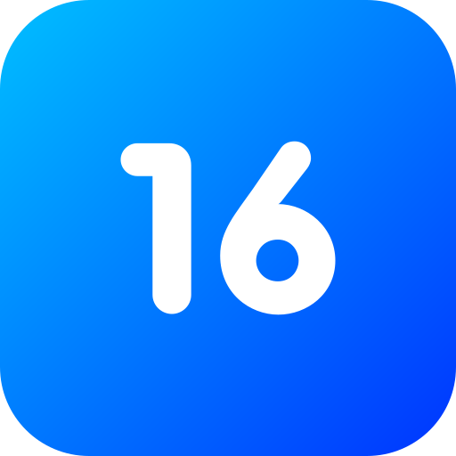 Number 16 free icon Number 16 free icon