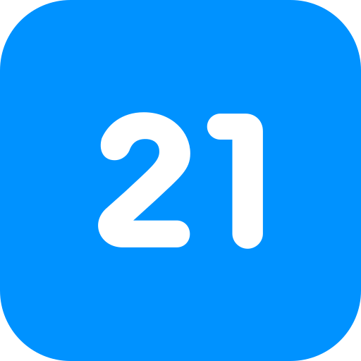 número 21 icono gratis