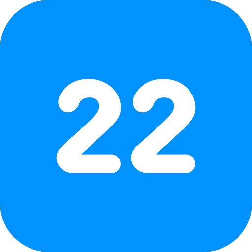 número 22 icono gratis