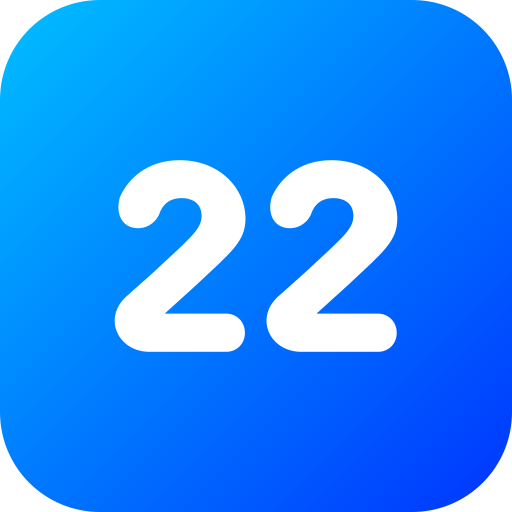 Number 22 free icon Number 22 free icon