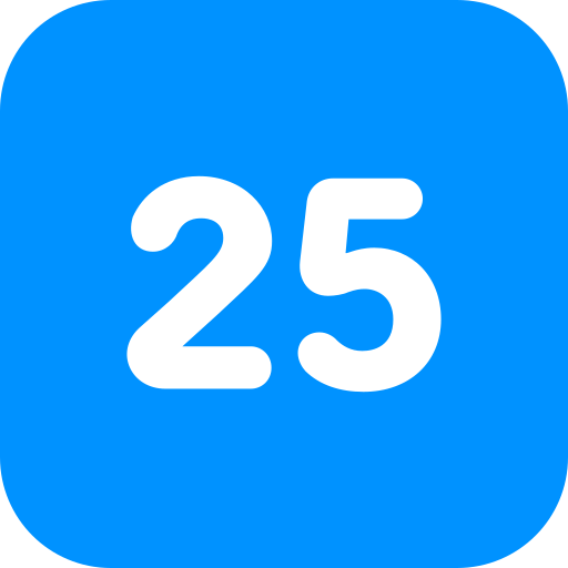 Number 25 free icon