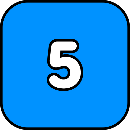 número 5 icono gratis