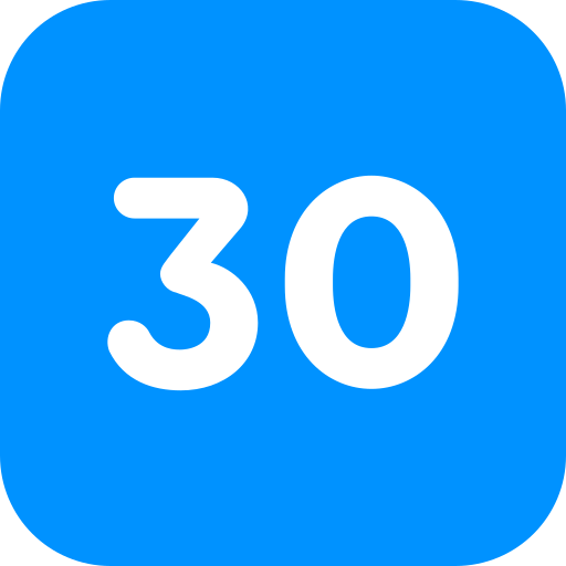 Номер 30 бесплатно иконка