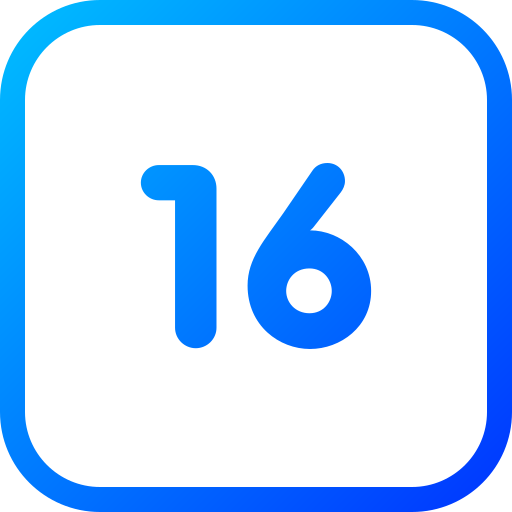 número 16 grátis ícone número 16 grátis ícone