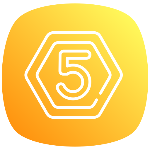 número 5 icono gratis