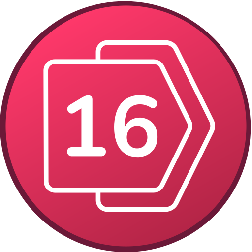 dieciséis icono gratis