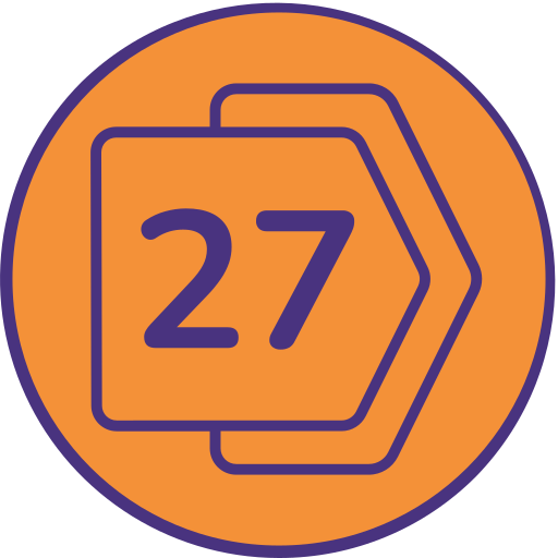 veintisiete icono gratis