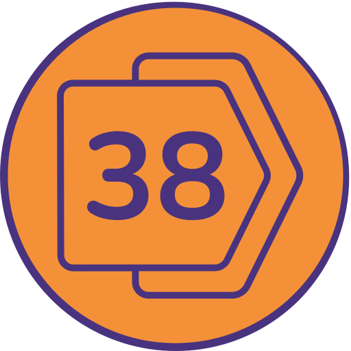 treinta y ocho icono gratis