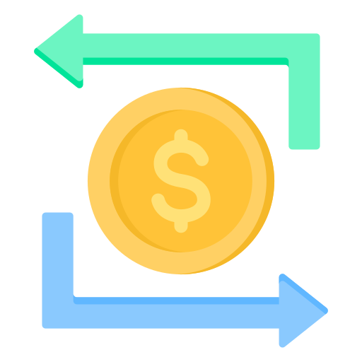 flujo de fondos icono gratis