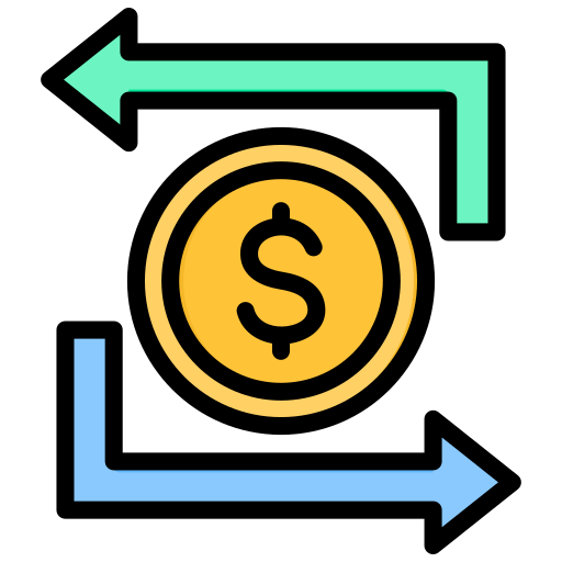 flujo de fondos icono gratis