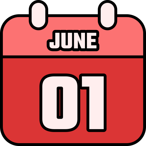 1 ° de junio icono gratis