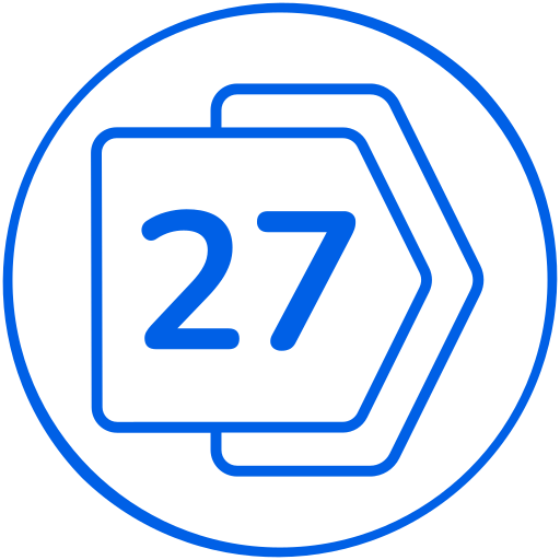 veintisiete icono gratis