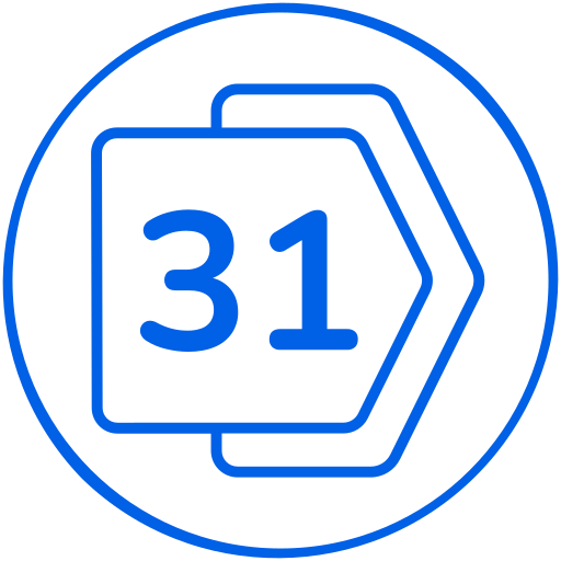 treinta y uno icono gratis