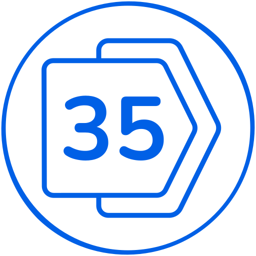 treinta y cinco icono gratis