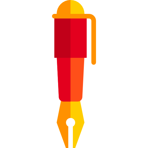 Flat pen. Перьевая ручка иконка. Pen icon.