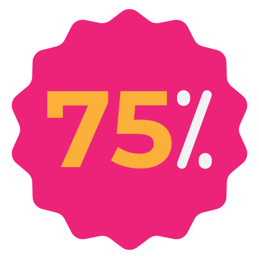 75 pour cent Icône gratuit 75 pour cent Icône gratuit