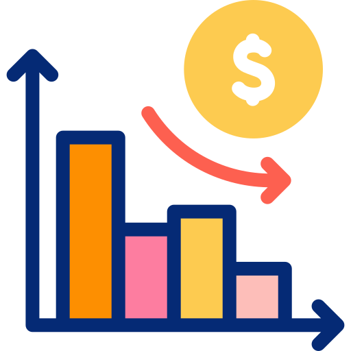 gráfico descendiente icono gratis