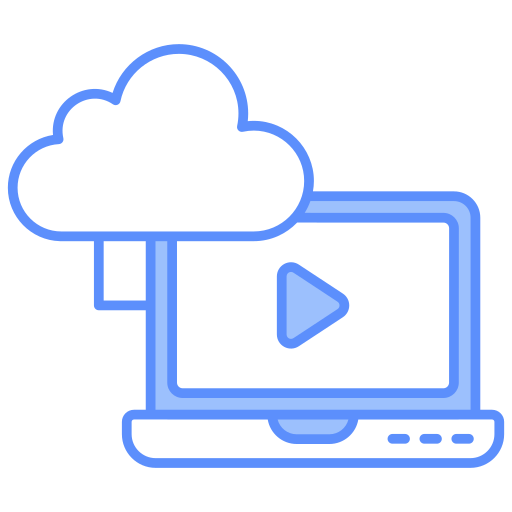 vídeo en la nube icono gratis