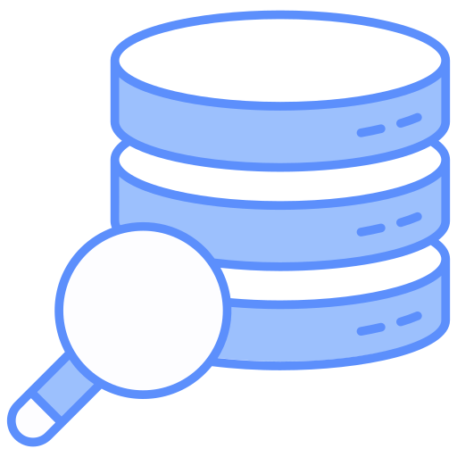 búsqueda de base de datos icono gratis