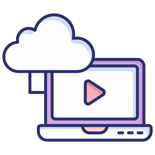 vídeo en la nube icono gratis