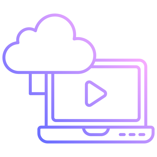 vídeo en la nube icono gratis