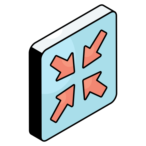 flechas para dentro grátis ícone