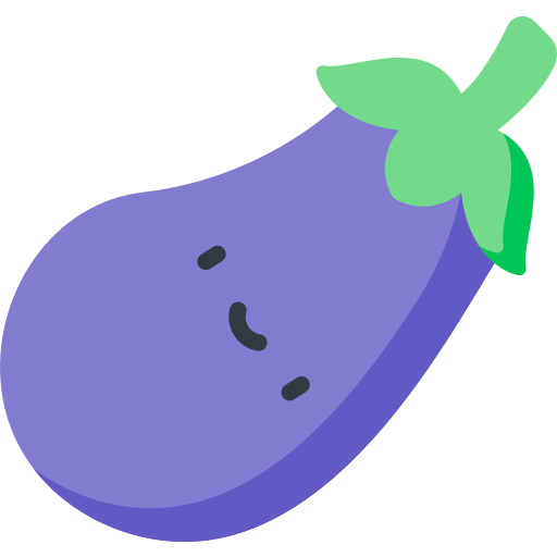 Eggplant Kawaii Flat Icon