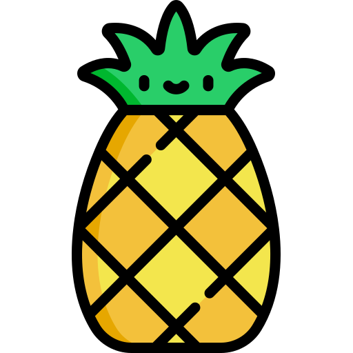 Pineapple Kawaii Lineal color icon