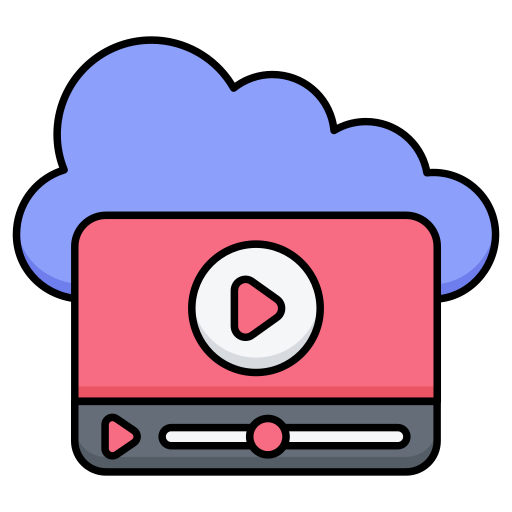 vídeo en la nube icono gratis