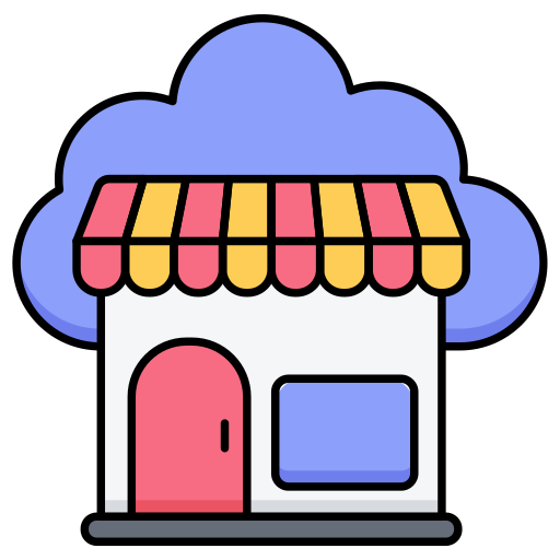 tienda en la nube icono gratis