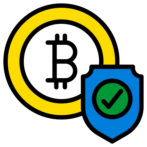 seguridad de bitcoins icono gratis