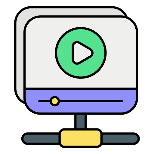 red de vídeo icono gratis
