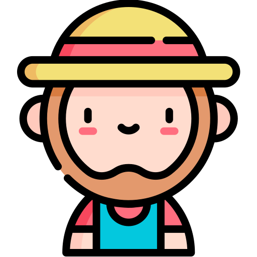 Farmer Kawaii Lineal color icon