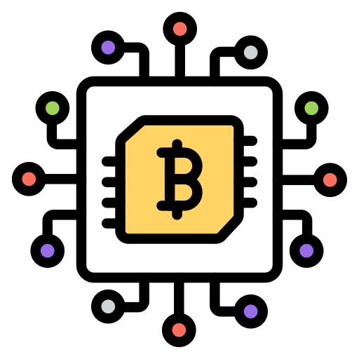 procesador de bitcoins icono gratis