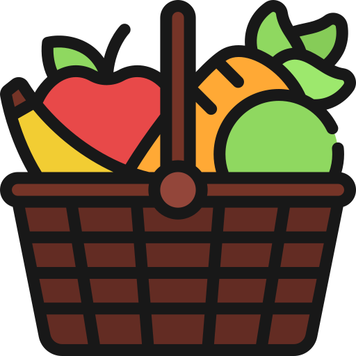 canasta de frutas icono gratis