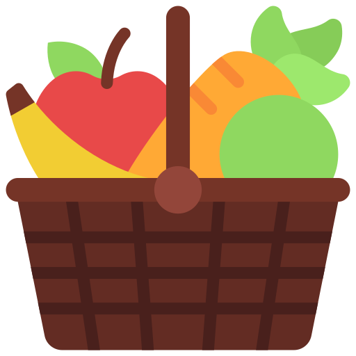 canasta de frutas icono gratis