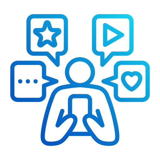 medios de comunicación social icono gratis