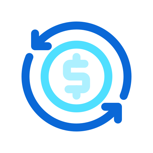 flujo de fondos icono gratis