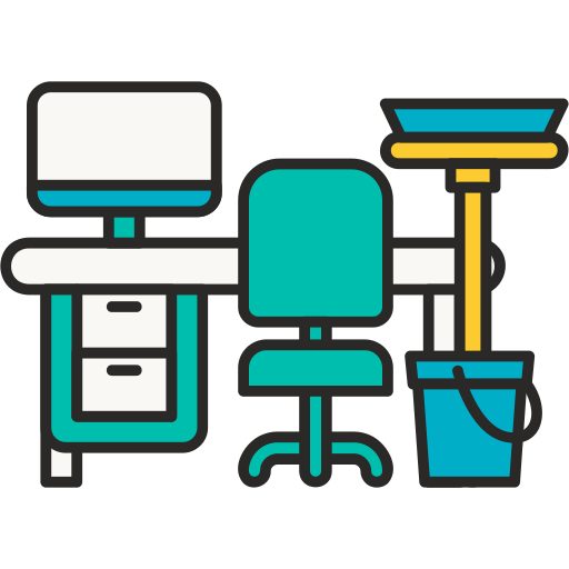 limpieza de oficinas icono gratis