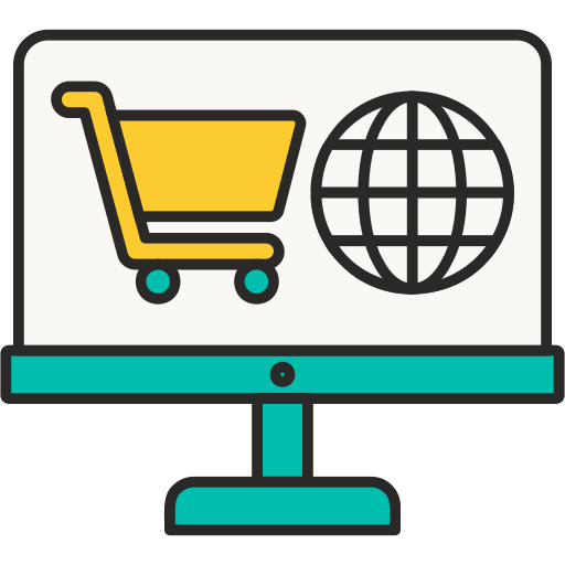 negocios en línea icono gratis