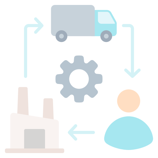 cadena de suministro icono gratis