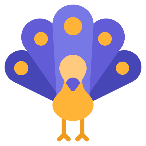 pájaro pavo real icono gratis