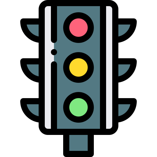 Traffic light Detailed Rounded Lineal color icon