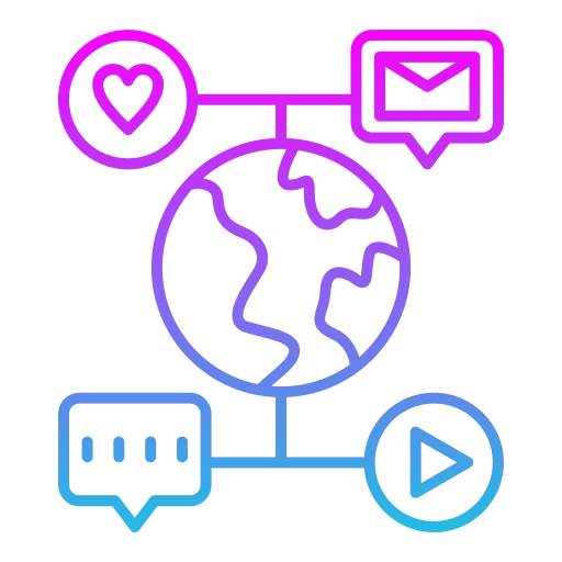 medios de comunicación social icono gratis