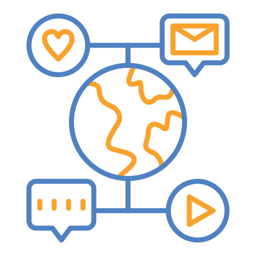 medios de comunicación social icono gratis