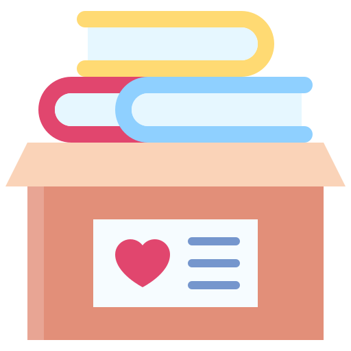 donación de libros icono gratis