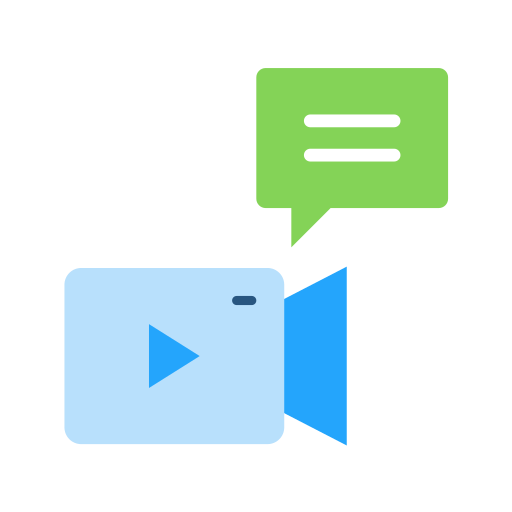 comunicación por vídeo icono gratis